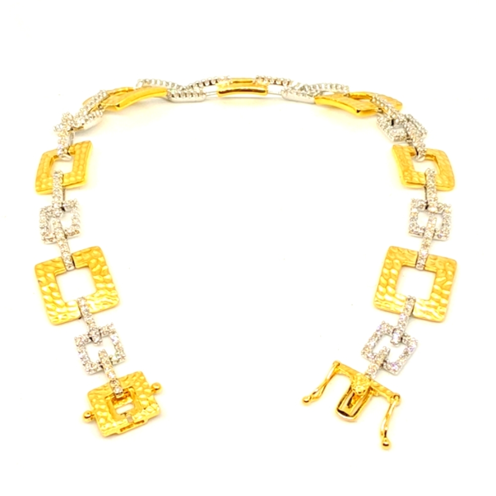 Two tone diamond bracelet